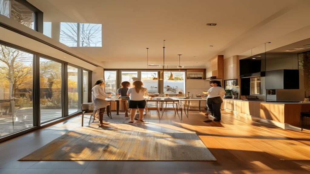 Modern residential new builds featuring sleek design, energy-efficient windows, and landscaped front yards.