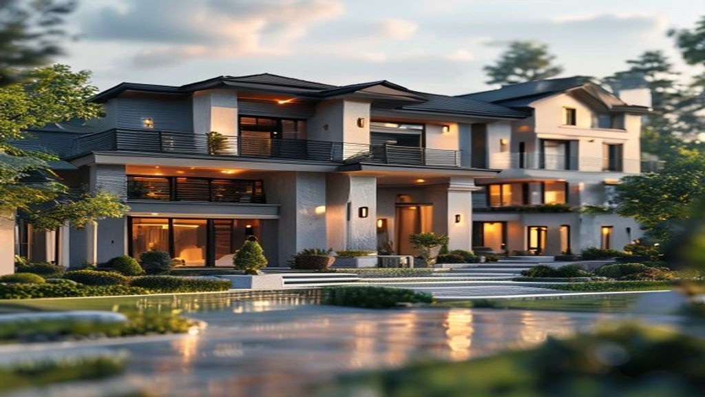 Spacious luxury homes with modern architecture, floor-to-ceiling windows, and elegant landscaping.
